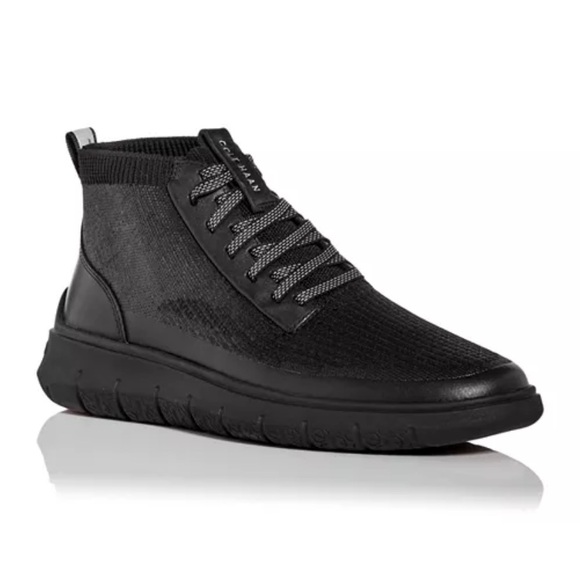 Cole Haan Generation ZERØGRAND Black High-Top Stitchlite Knit Sneakers 9.5 shoe - Picture 1 of 17